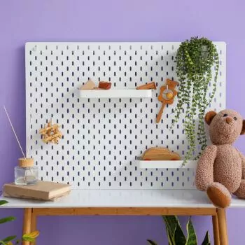 Try some DIY a Natural Wood Pegboard