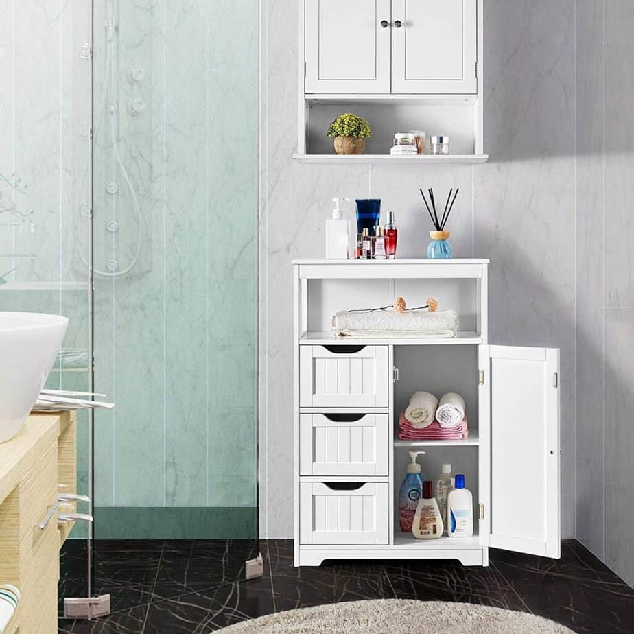 100+ Clever Storage Ideas for Small Spaces on a Budget Build a Freestanding Bathroom Cabinet