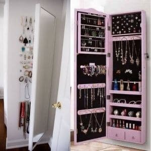 DIY a full-length mirror jewelry cabinet