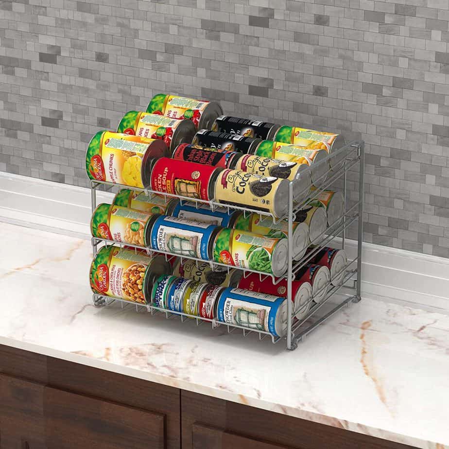 100+ Clever Storage Ideas for Small Spaces on a Budget Expandable Raised Canned Pantry Organizer