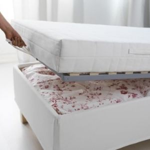 Fold your bed sheets and store them under your mattress