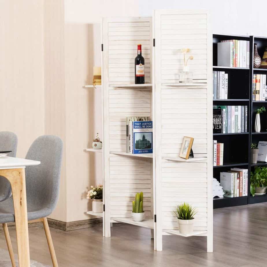 Shelves Multitask as Storage and Room Divider