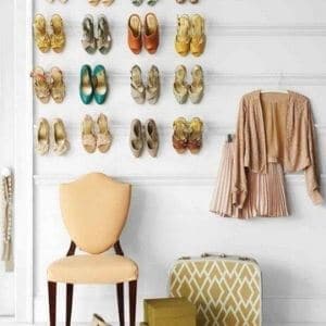 Use crown molding as a shoe rack