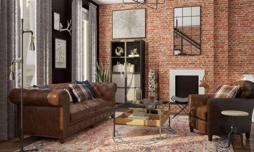  Industrial-Inspired Living Room Dining Room Combo