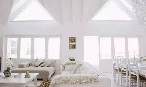 All-White Living Room and Dining Room 
