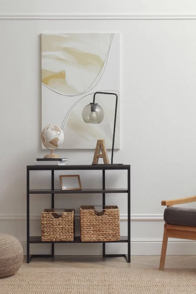 Entryway Shelf With Baskets