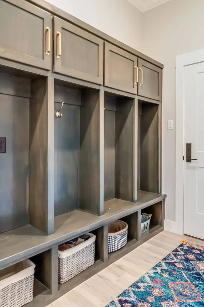 Entryway Shelf With Hooks And Cubbies