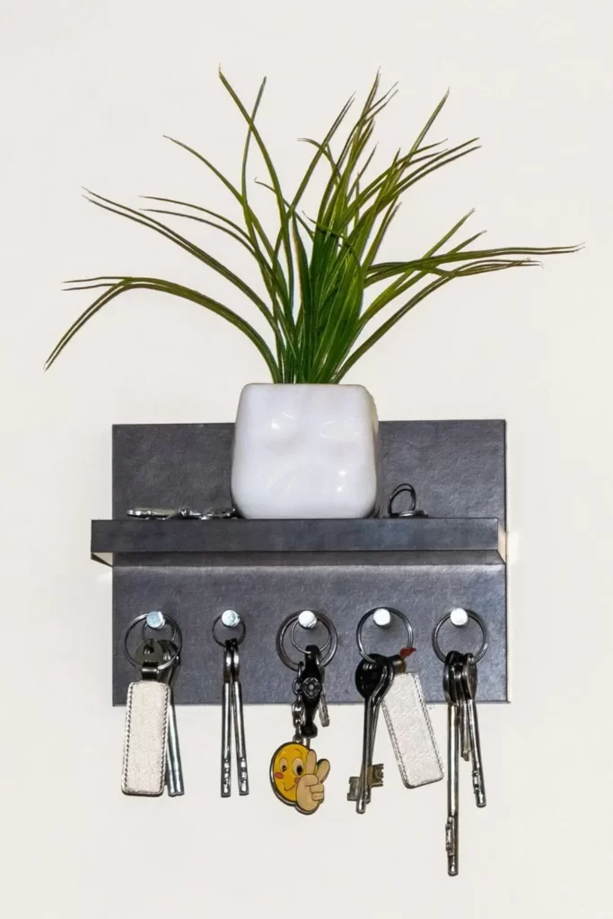 Entryway Shelf With Key Hooks