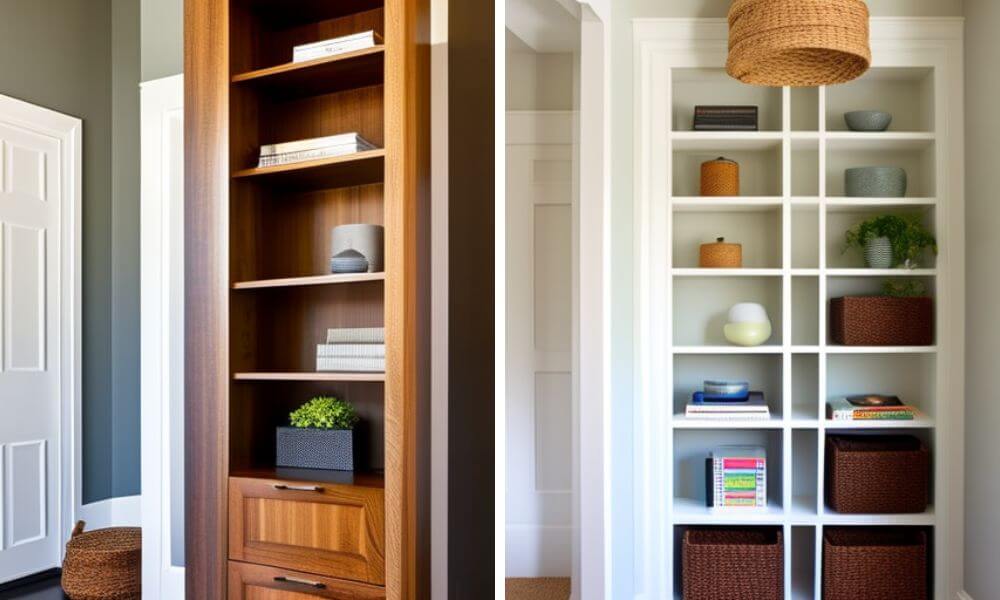 Bookshelf In Entryway Corner