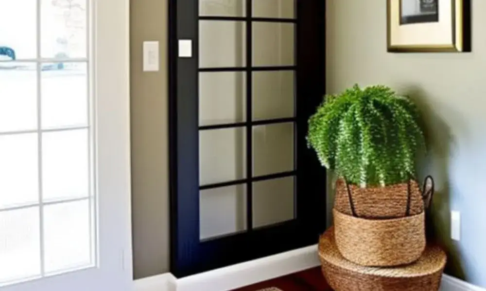 entryway corner decoration by using indoor plants