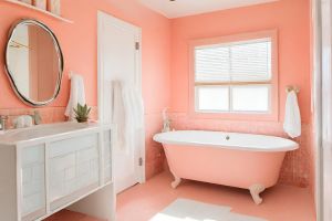 Soft Coral color Bathroom